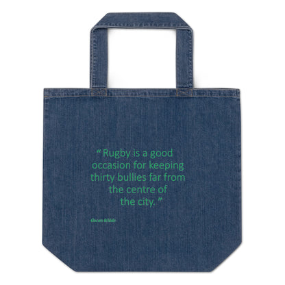 Organic denim tote bag